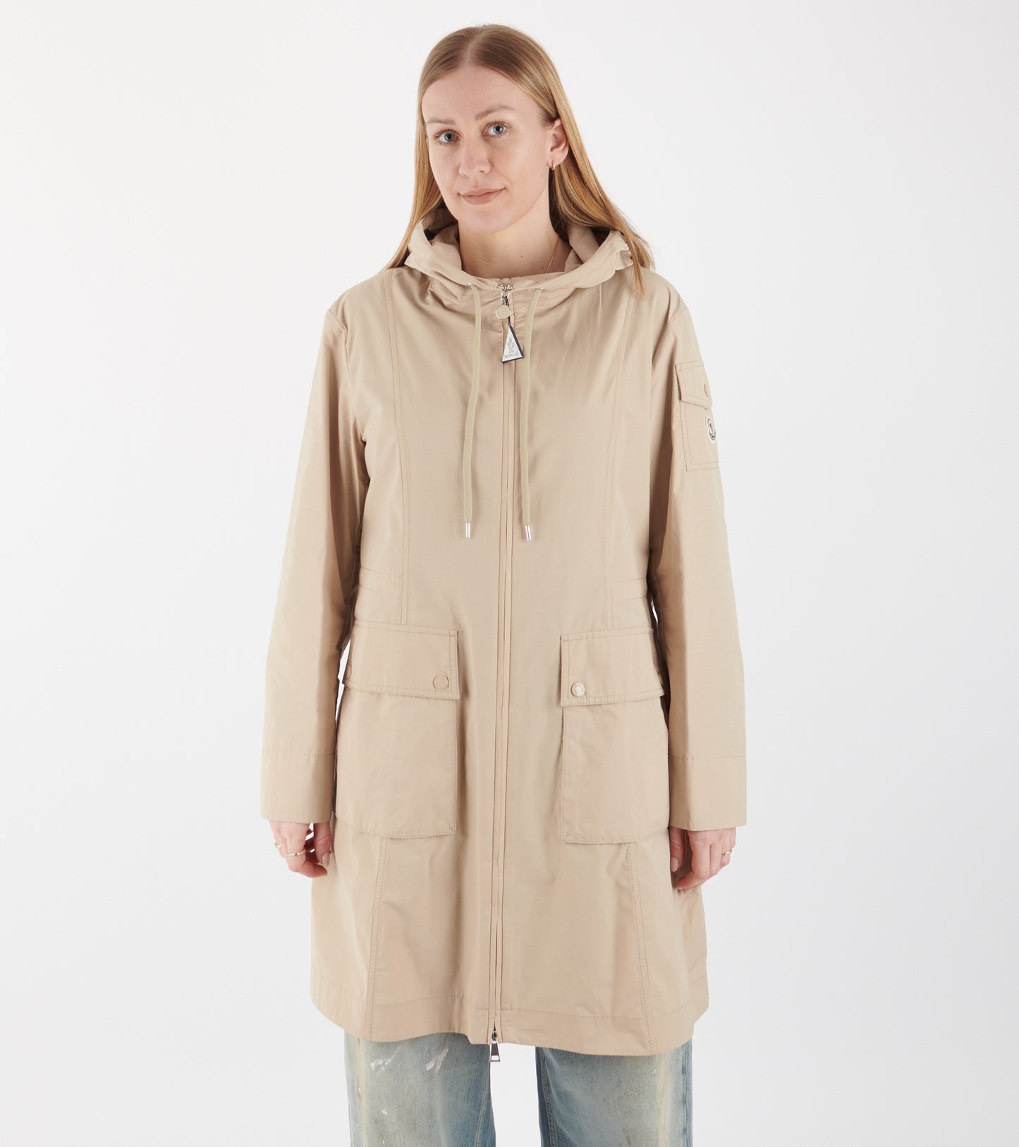 Laerte Hooded Parka Coat Light Beige