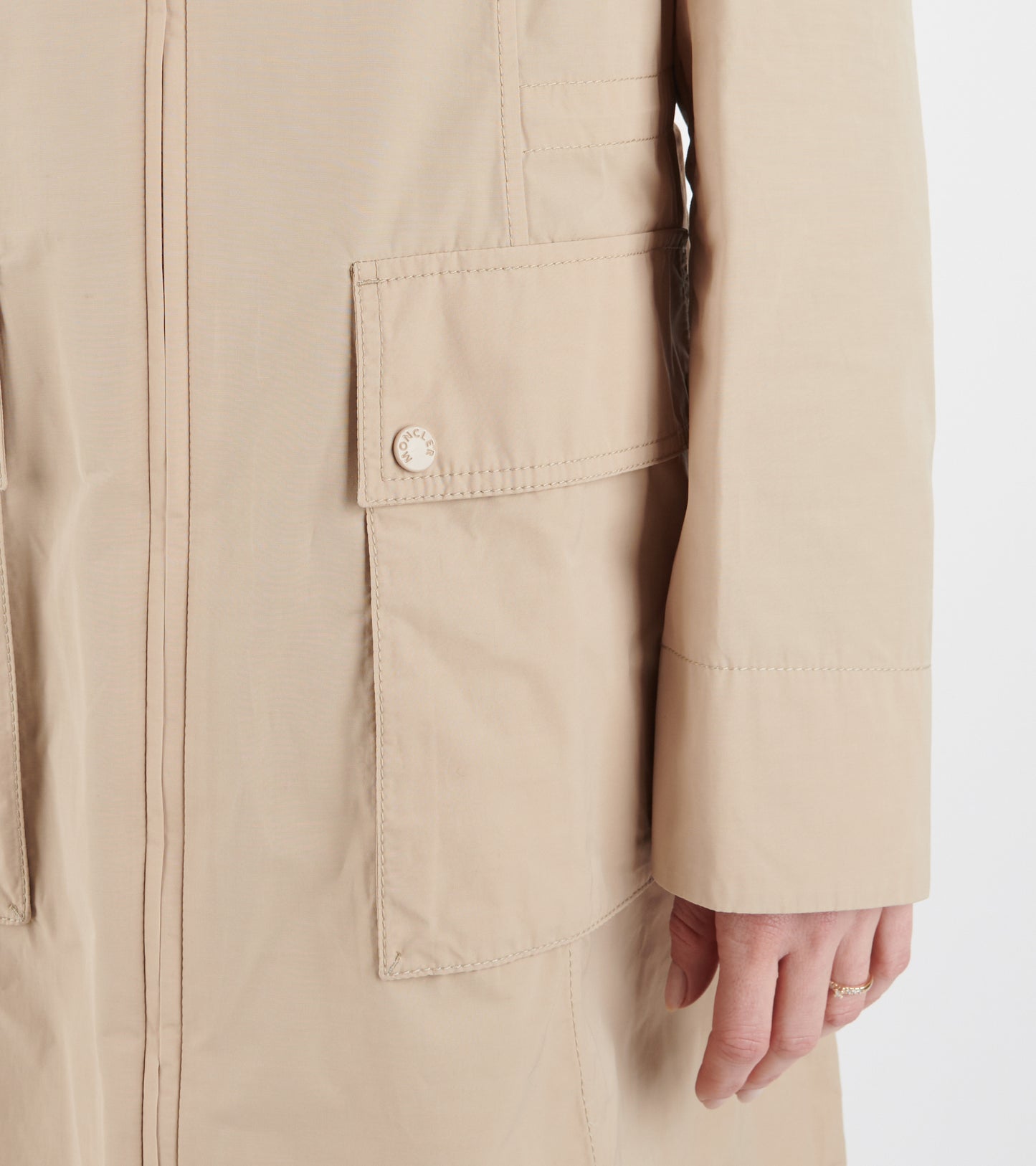 Laerte Hooded Parka Coat Light Beige