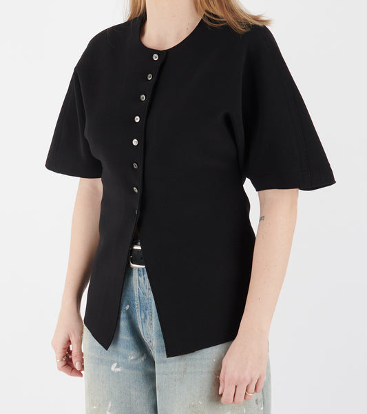 Lay3 Half-sleeve Blouse Black