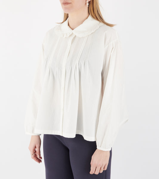 Japanese Cotton Poplin Jessie Shirt White