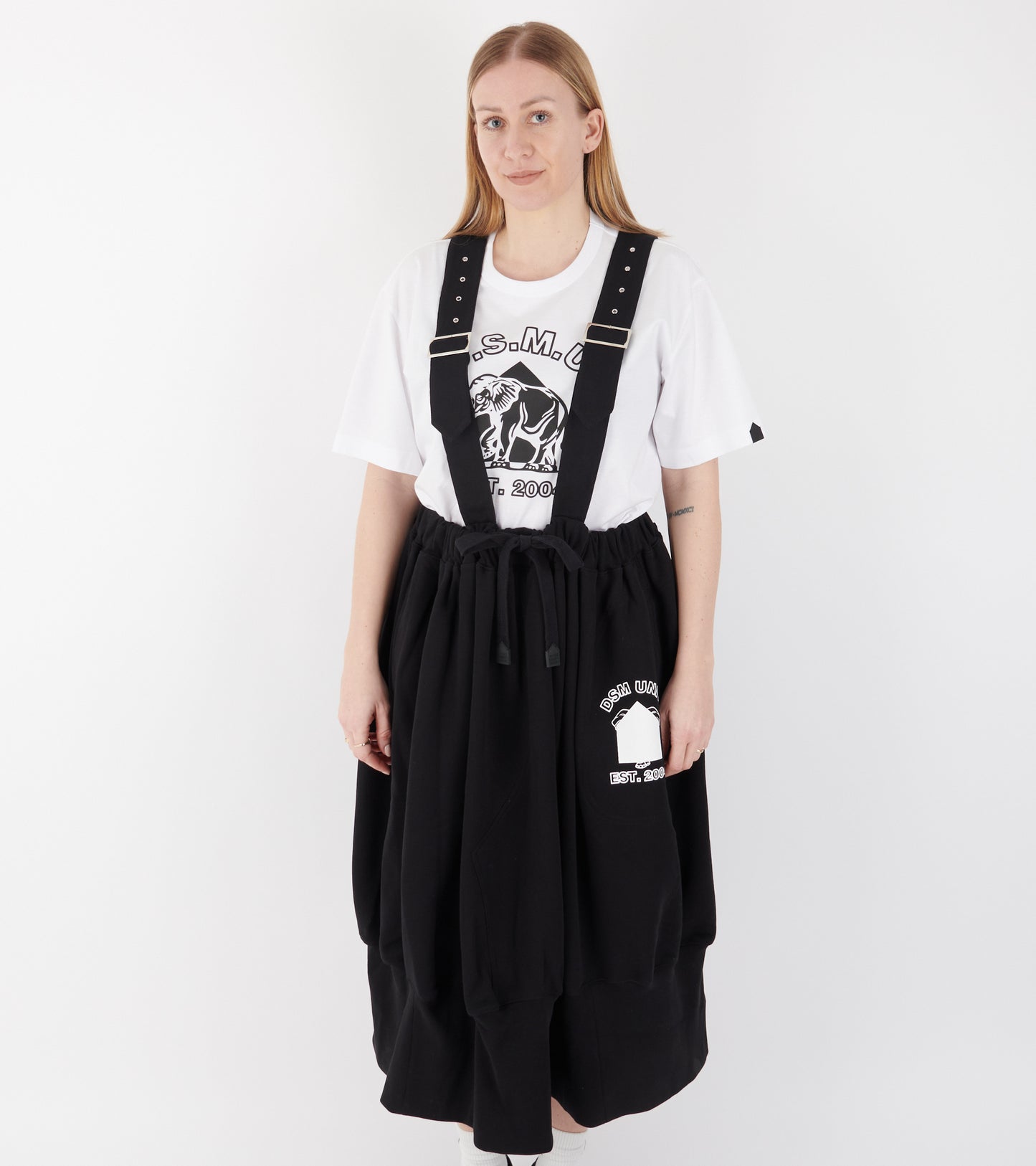 Apron Cotton Back Skirt Black