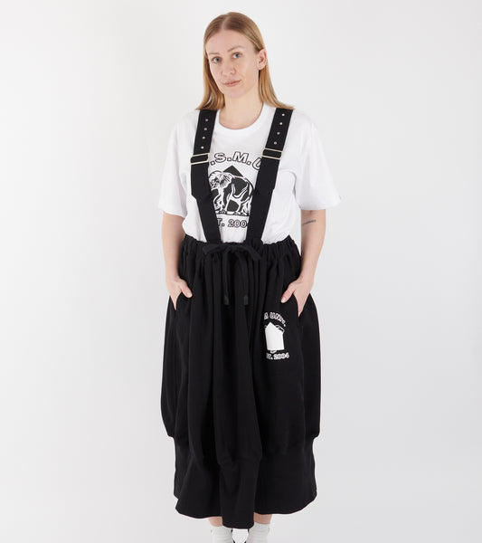 Apron Cotton Back Skirt Black