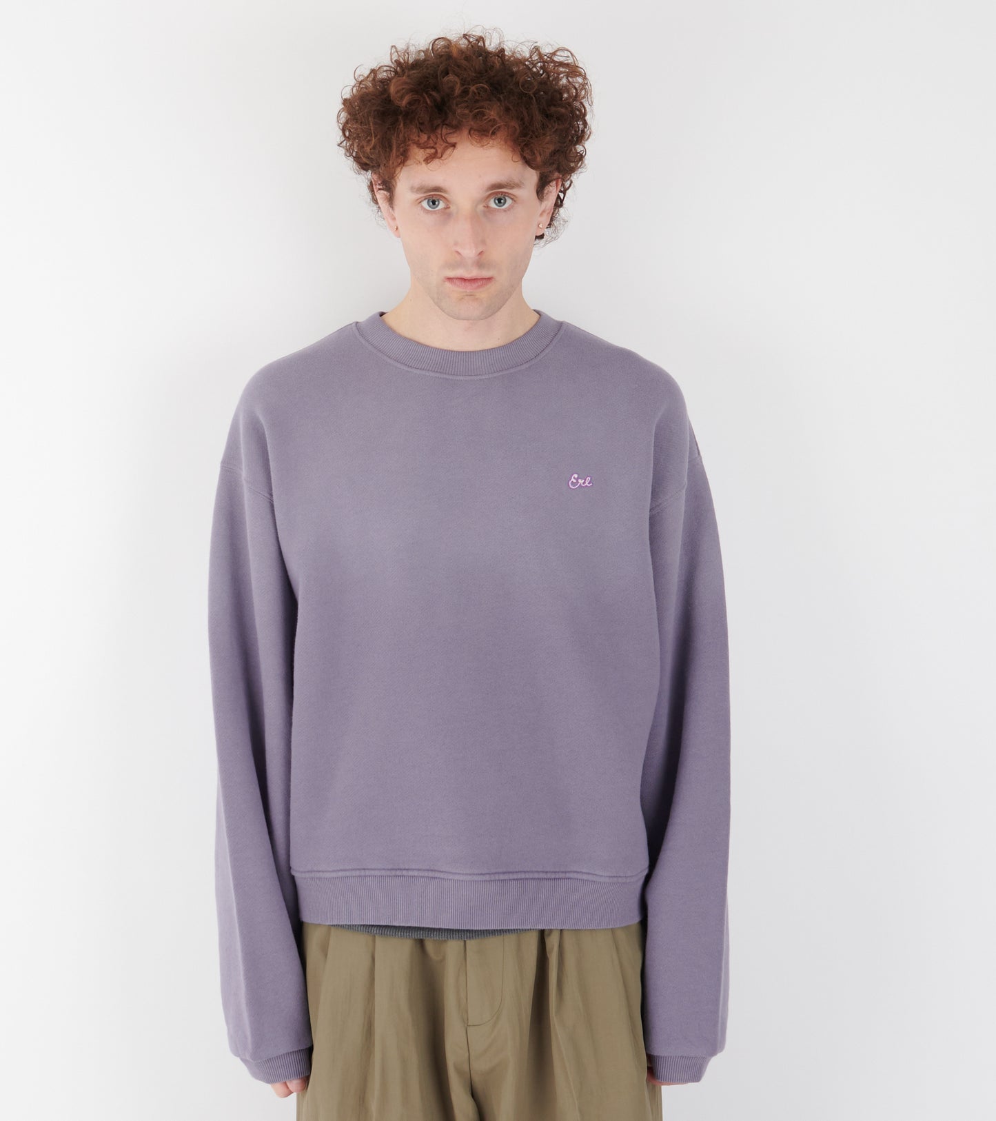 Script Crewneck Sweatshirt Purple