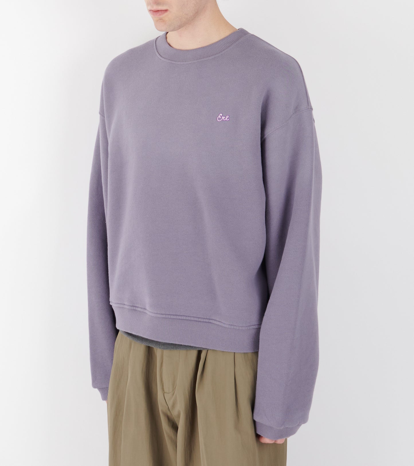 Script Crewneck Sweatshirt Purple