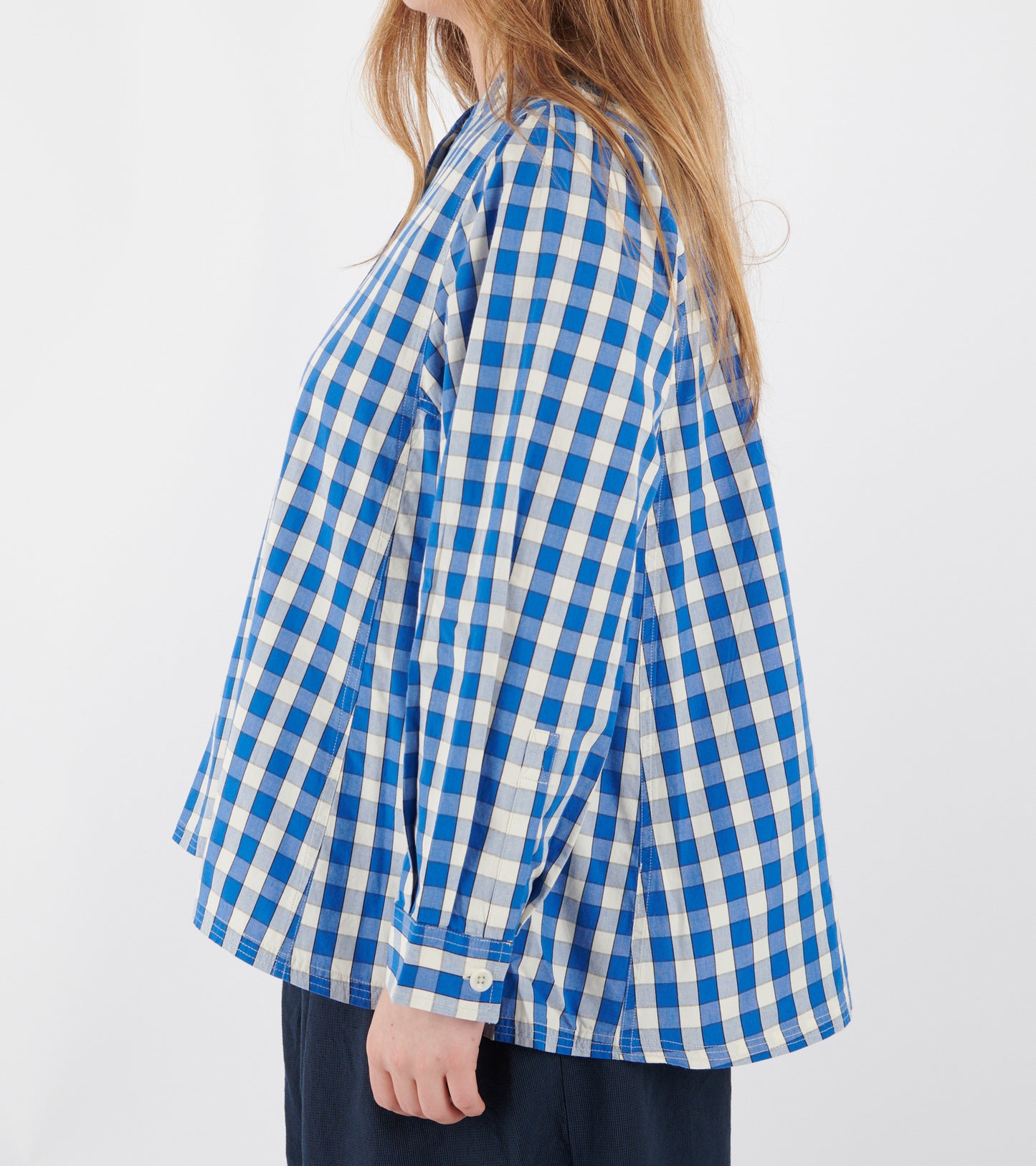 Alfresco Gingham Cotton Shirt Pacific Blue