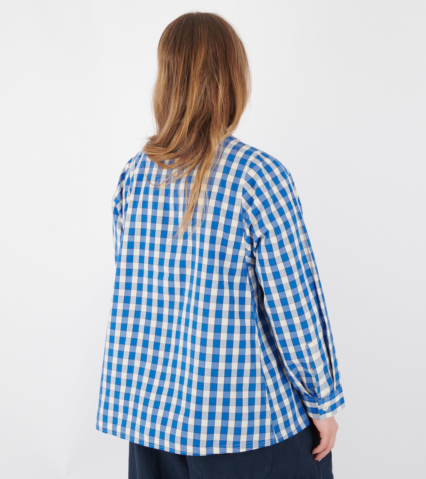 Alfresco Gingham Cotton Shirt Pacific Blue
