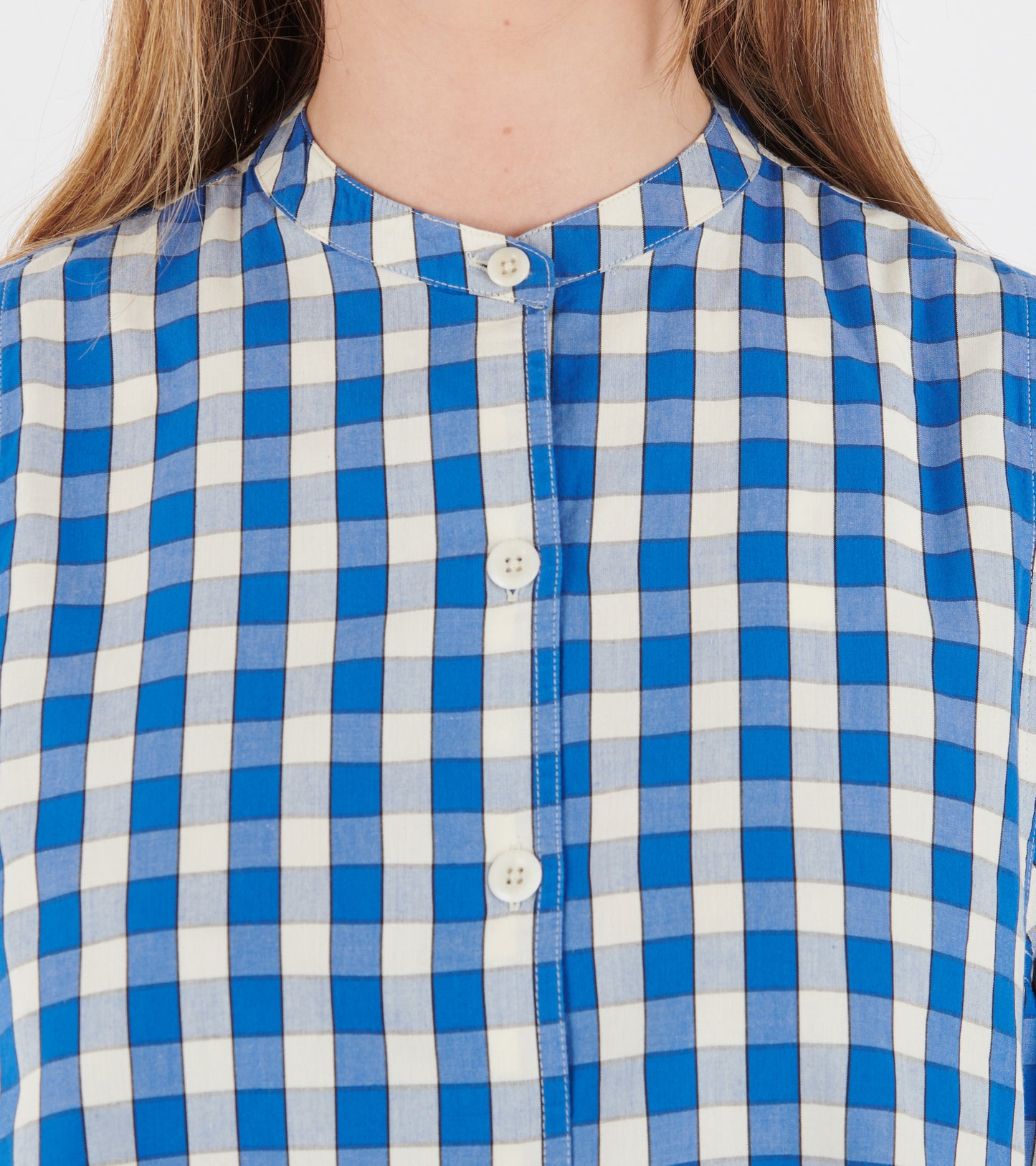 Alfresco Gingham Cotton Shirt Pacific Blue