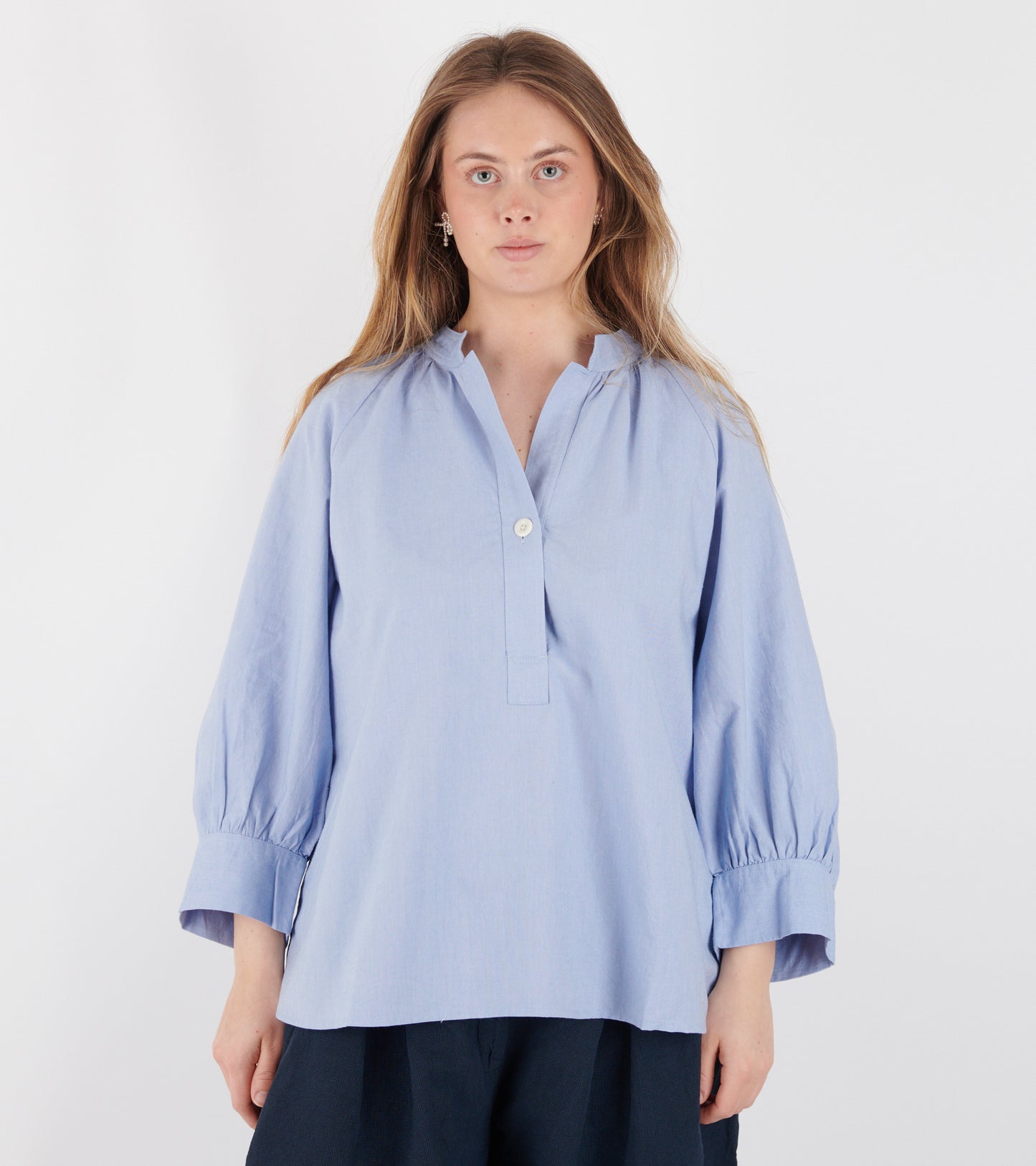Catrin Cotton Oxford Easy Shirt Chambrey