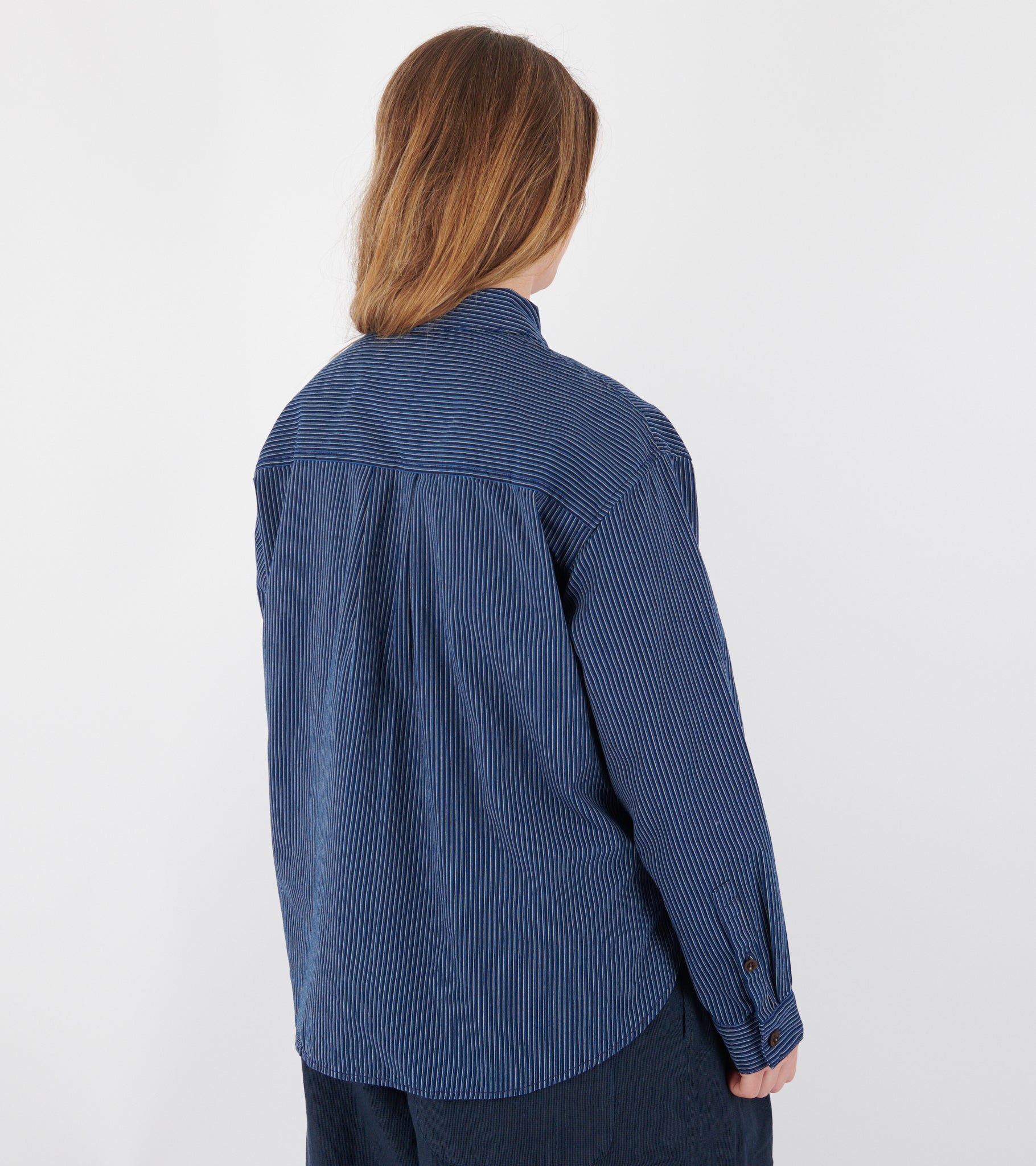 Railroad Stripe Popover Smock Shirt Denim Blue – Dr. Adams