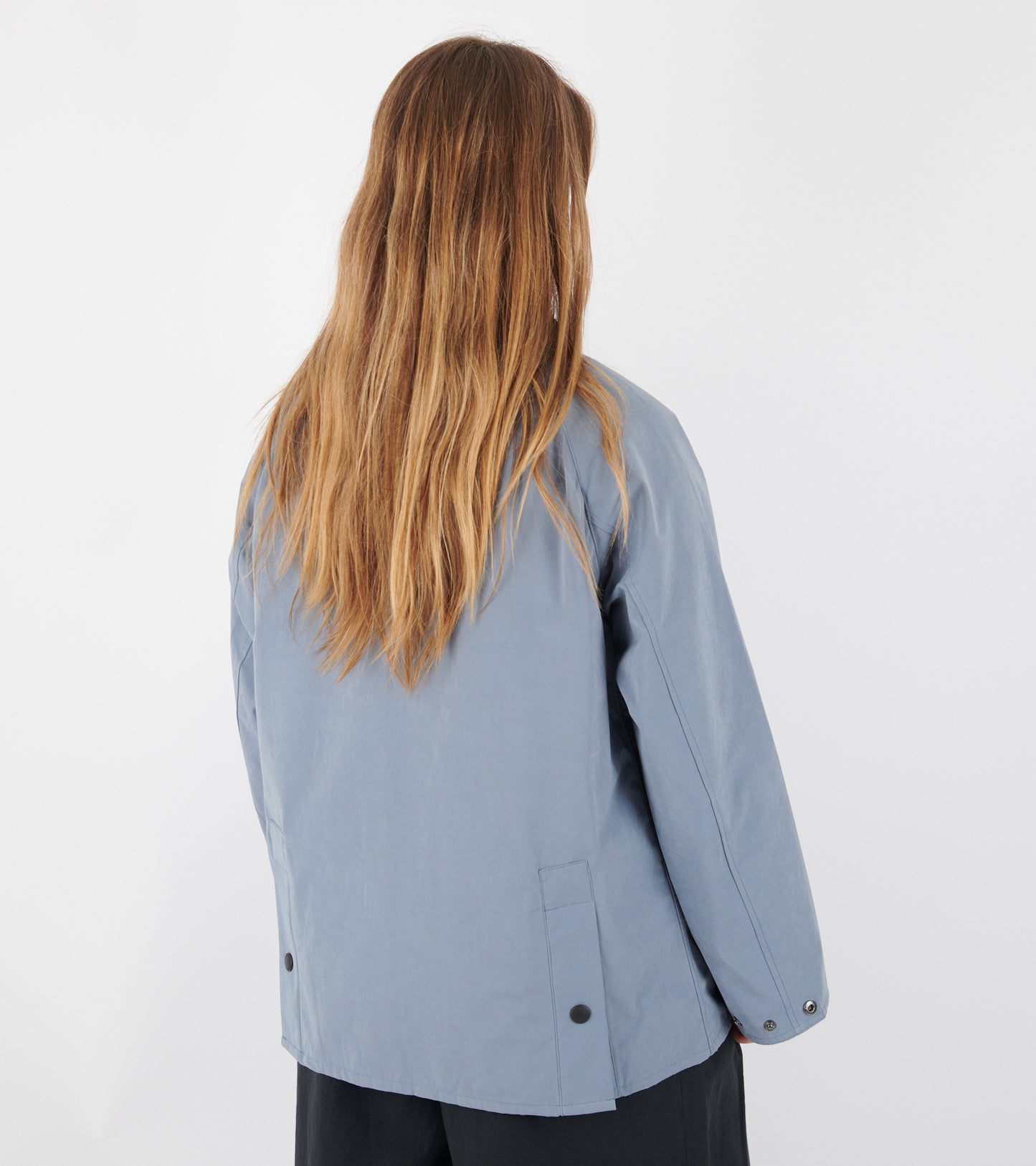 Peached Oversized Bedale Casual Jacket Washed Blue