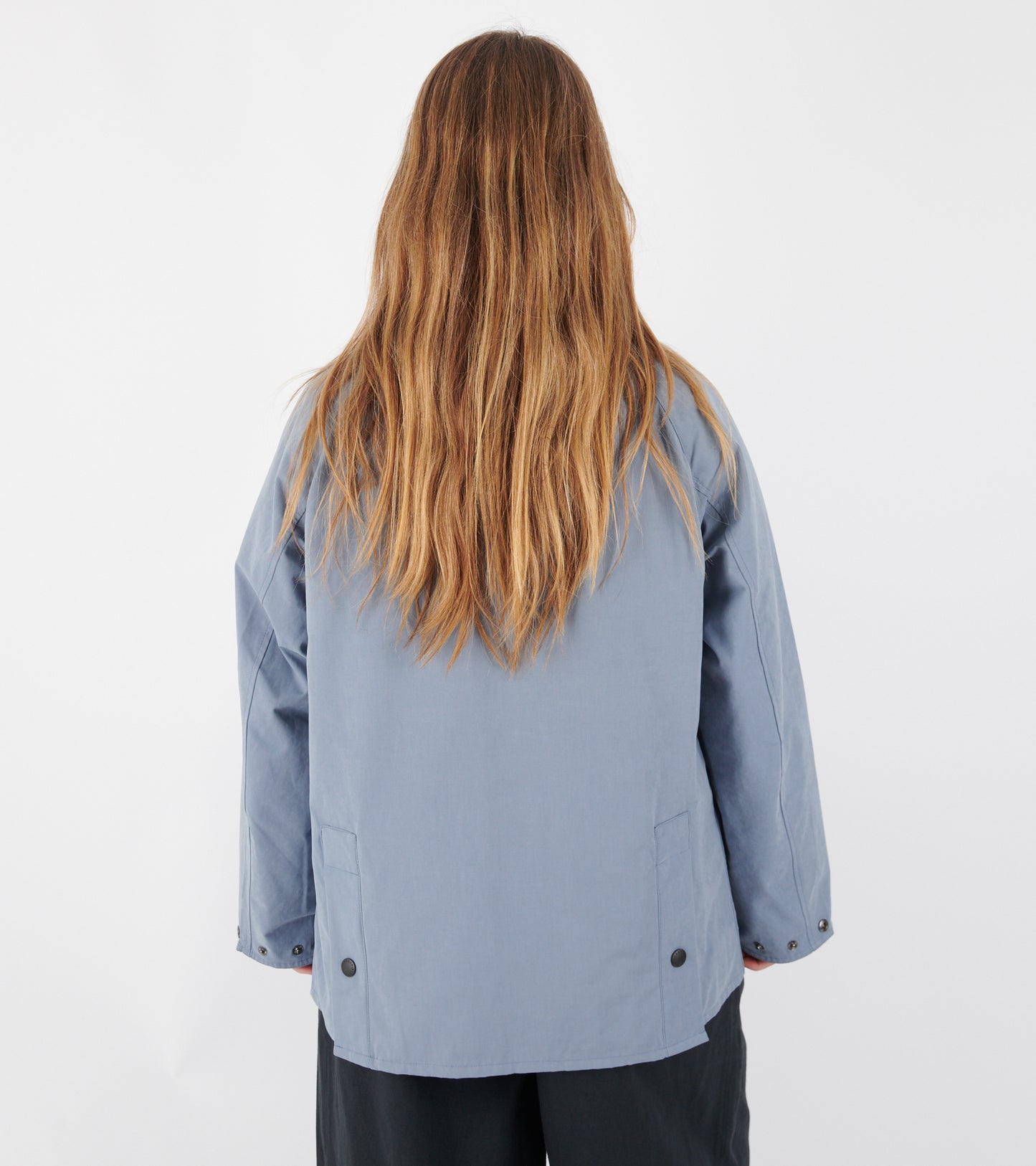 Peached Oversized Bedale Casual Jacket Washed Blue