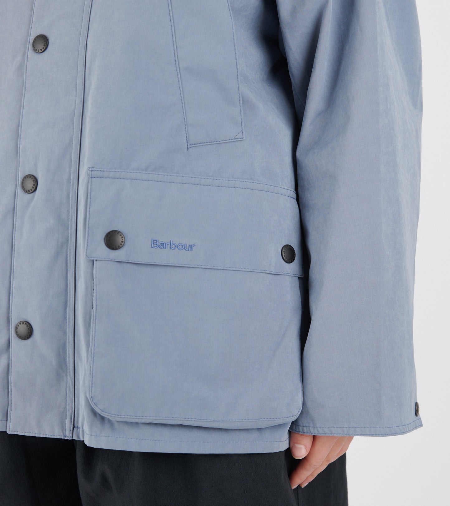 Peached Oversized Bedale Casual Jacket Washed Blue