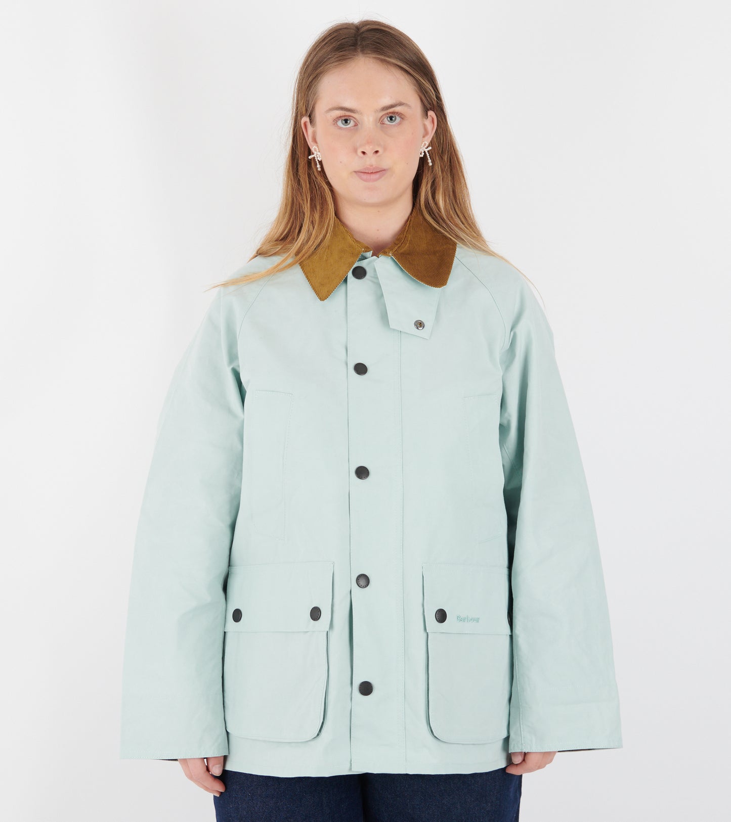 Oversized Bedale Casual Jacket Ice Blue