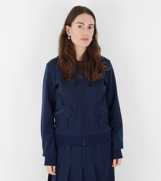 Flower Hoodie Dark Blue