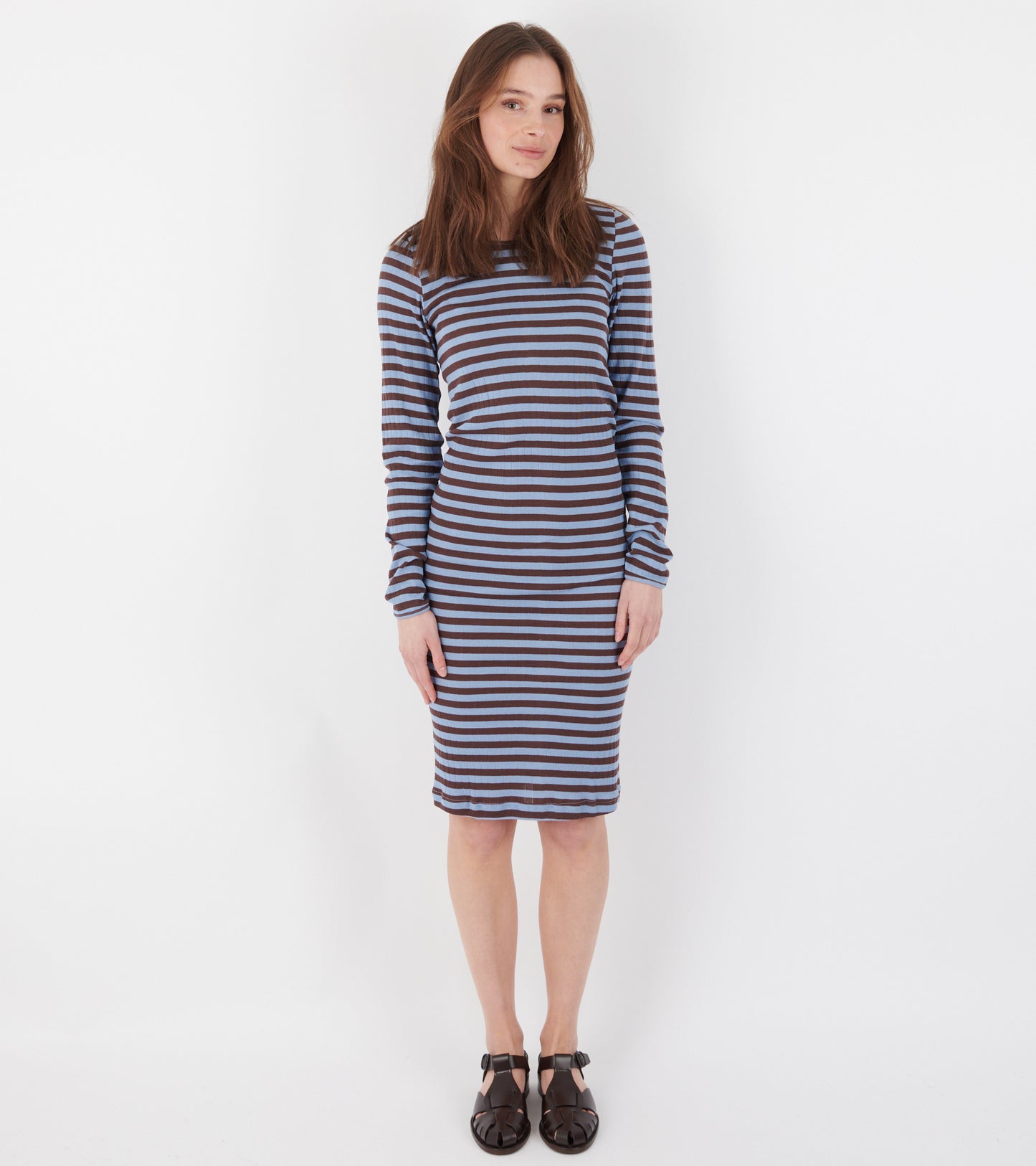 101 John Rib Dress Brown/Light Blue