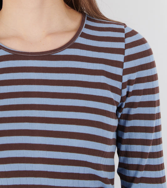 101 John Rib Dress Brown/Light Blue