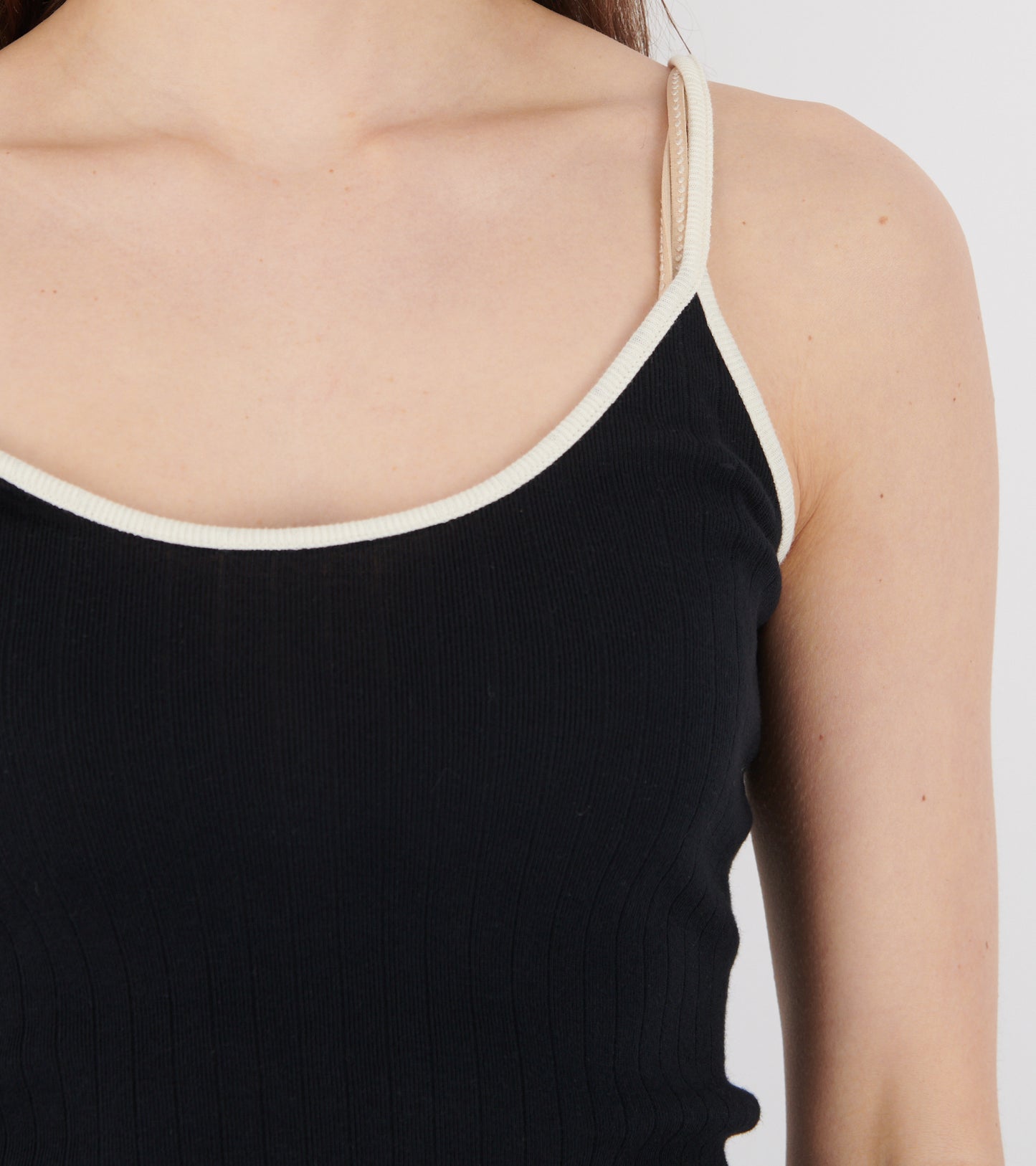 101 Strap Top Kontrast Black/Ecru