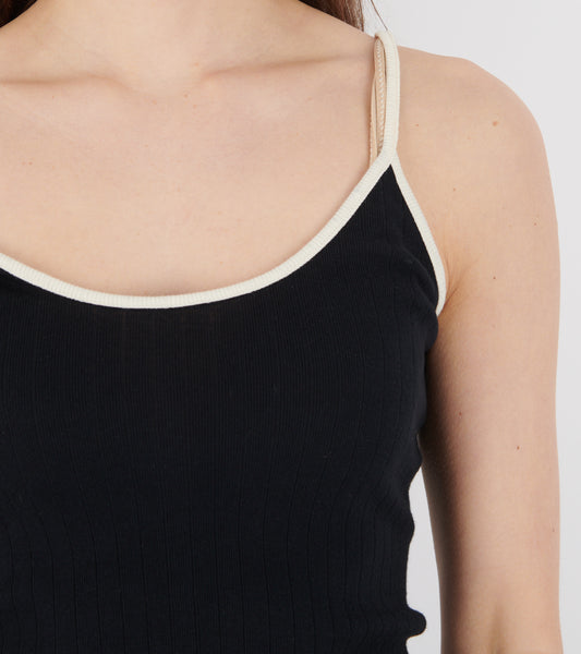 101 Strap Top Kontrast Black/Ecru