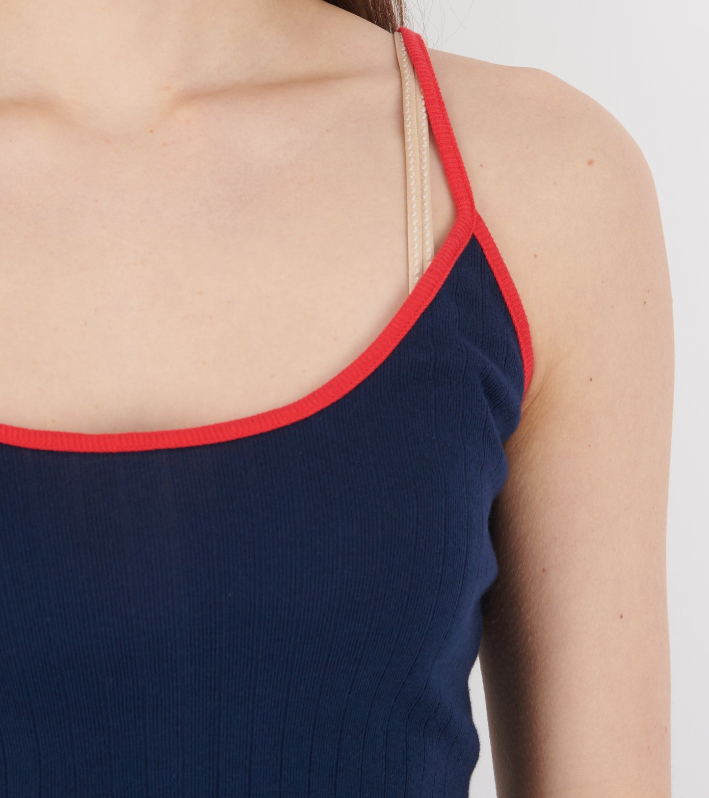 101 Strap Top Kontrast Marine/Red