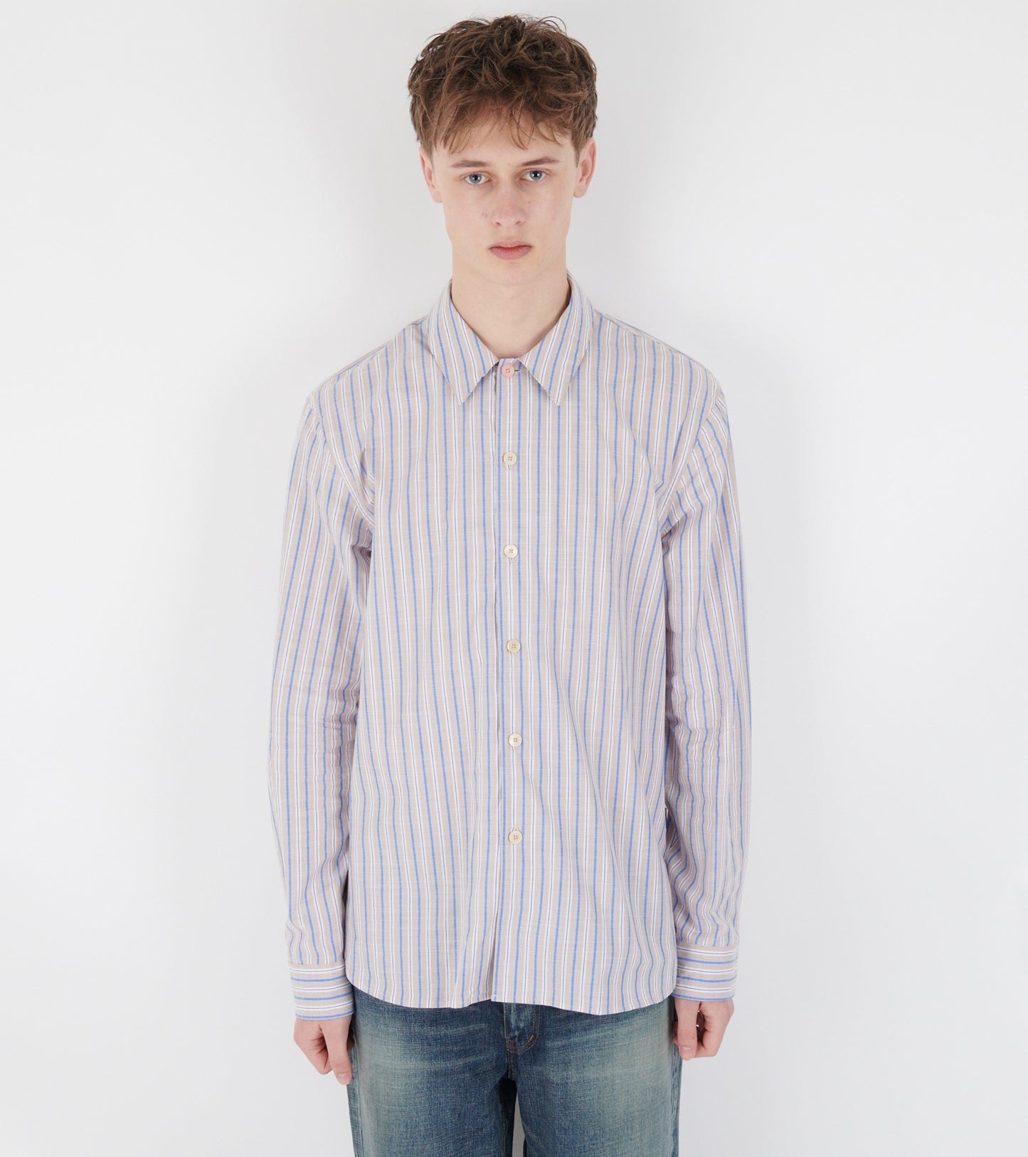 Striped Shirt Beige/Blue