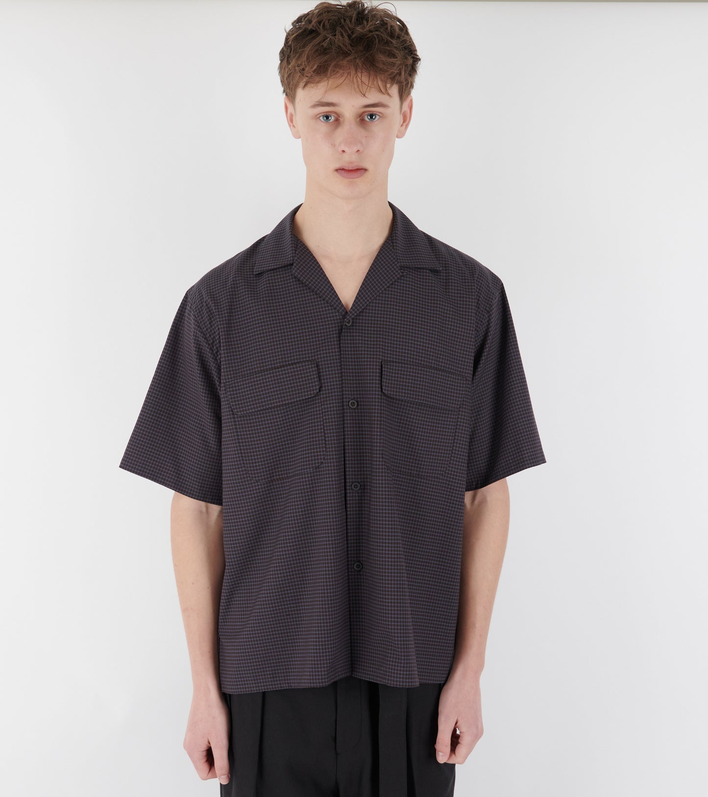 Summer Wool SS Shirt Brown Plaid