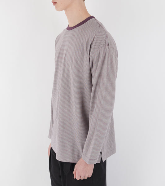 Hard Twisted Stripe Jersey L/S Tee Grey Multi Stripe