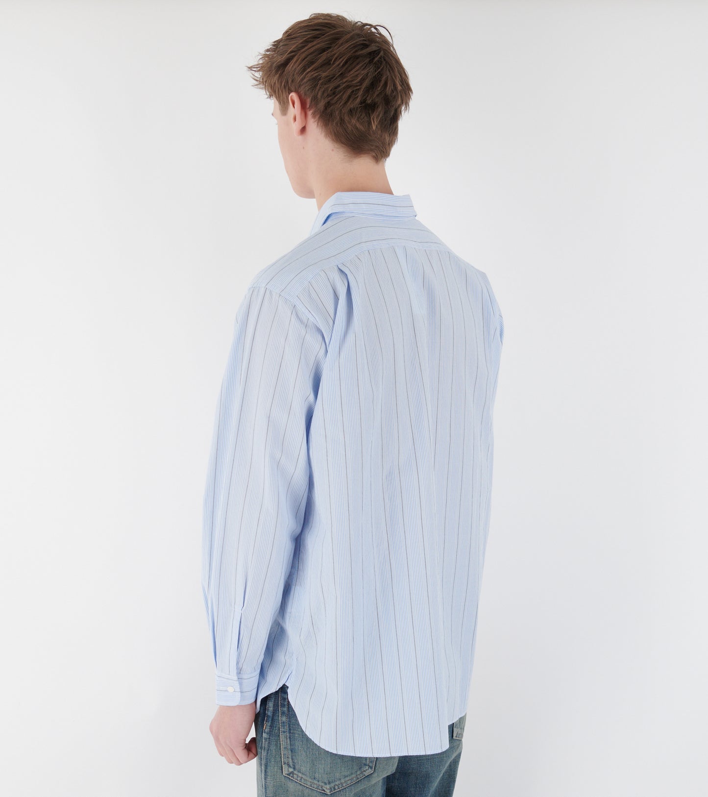 Stripe Wind Shirt Sax