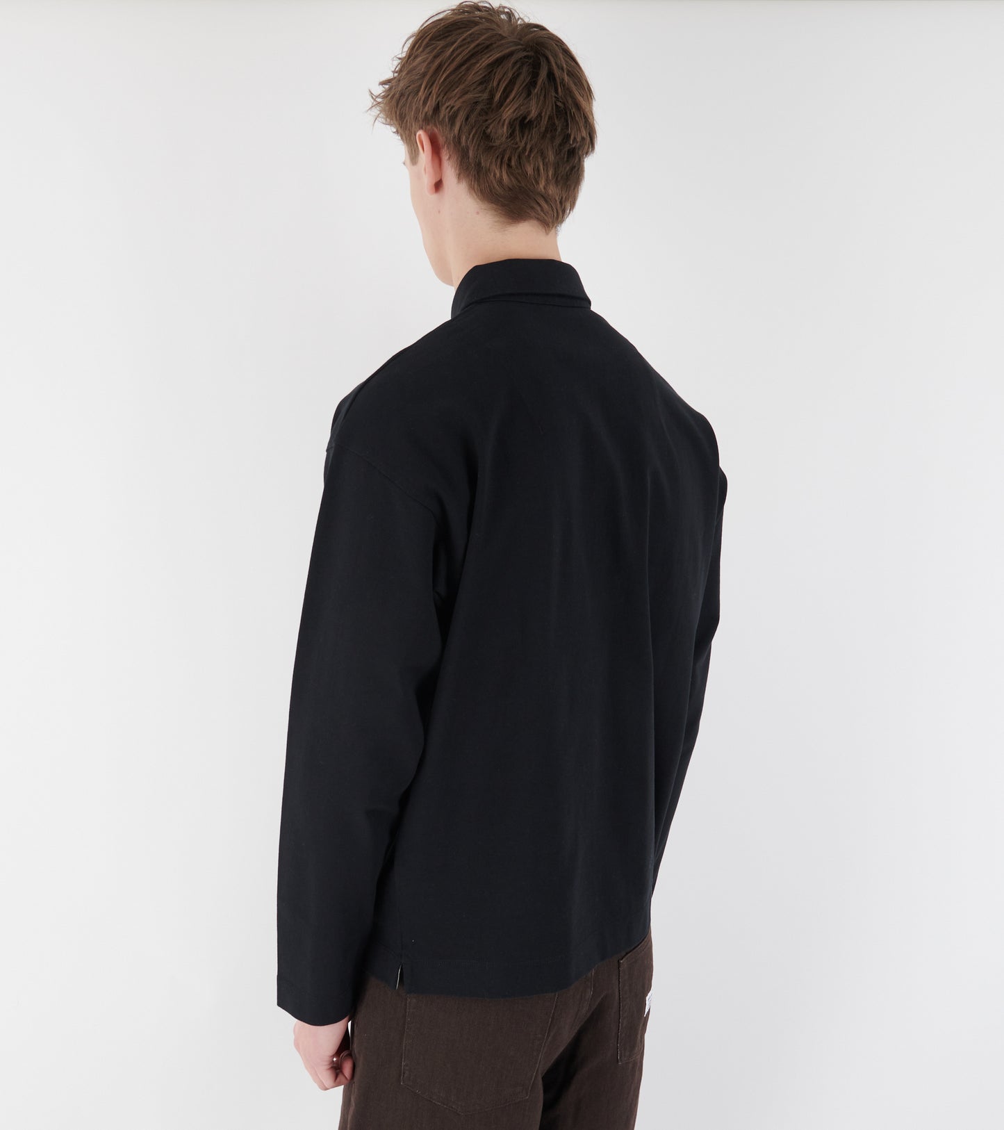Isefjord Compact Cotton LS Polo Black