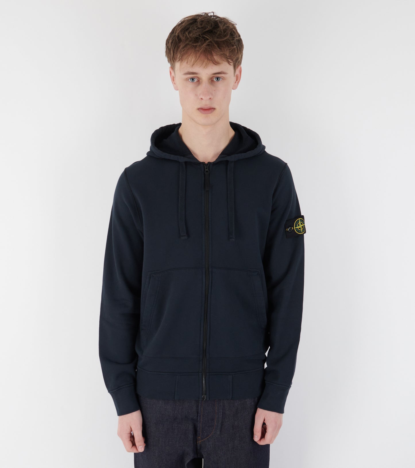 Organic Cotton Zip Hoodie Navy