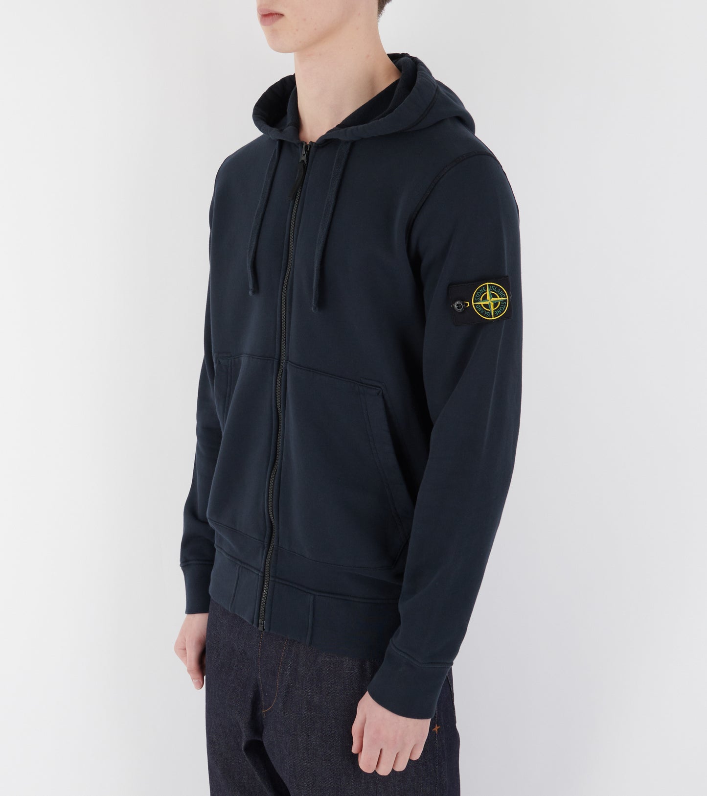 Organic Cotton Zip Hoodie Navy
