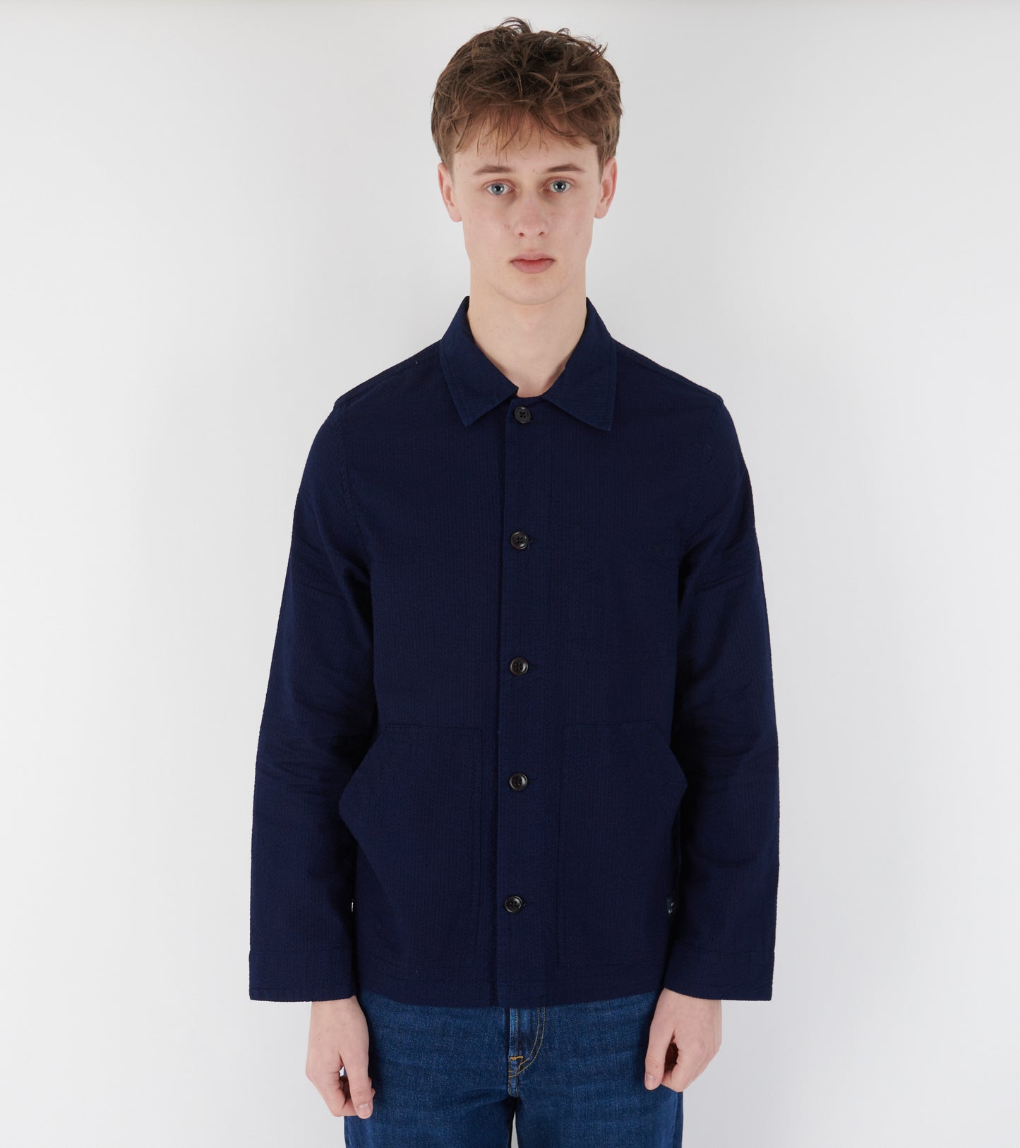 Seersucker Work Jacket Navy
