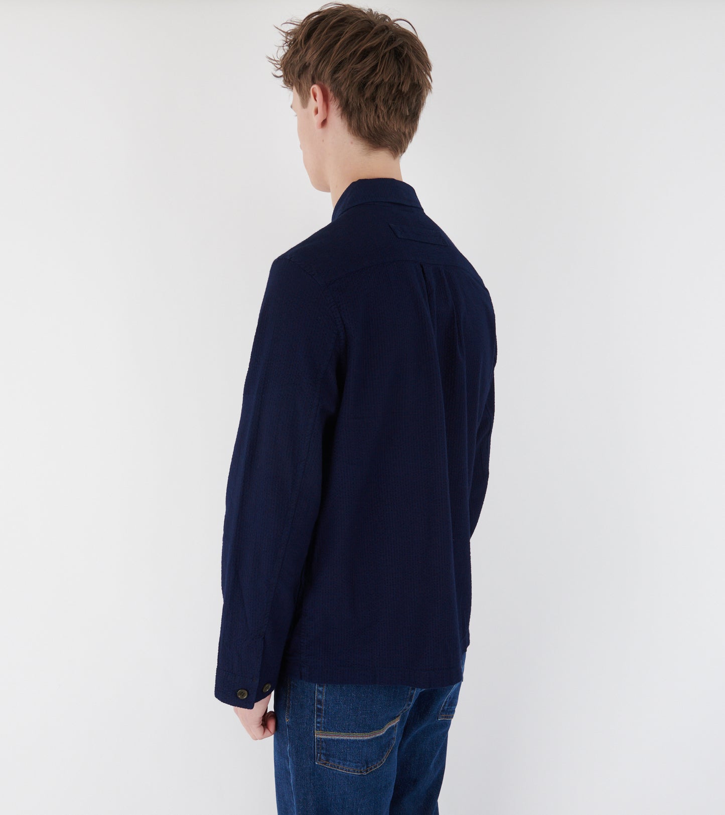 Seersucker Work Jacket Navy
