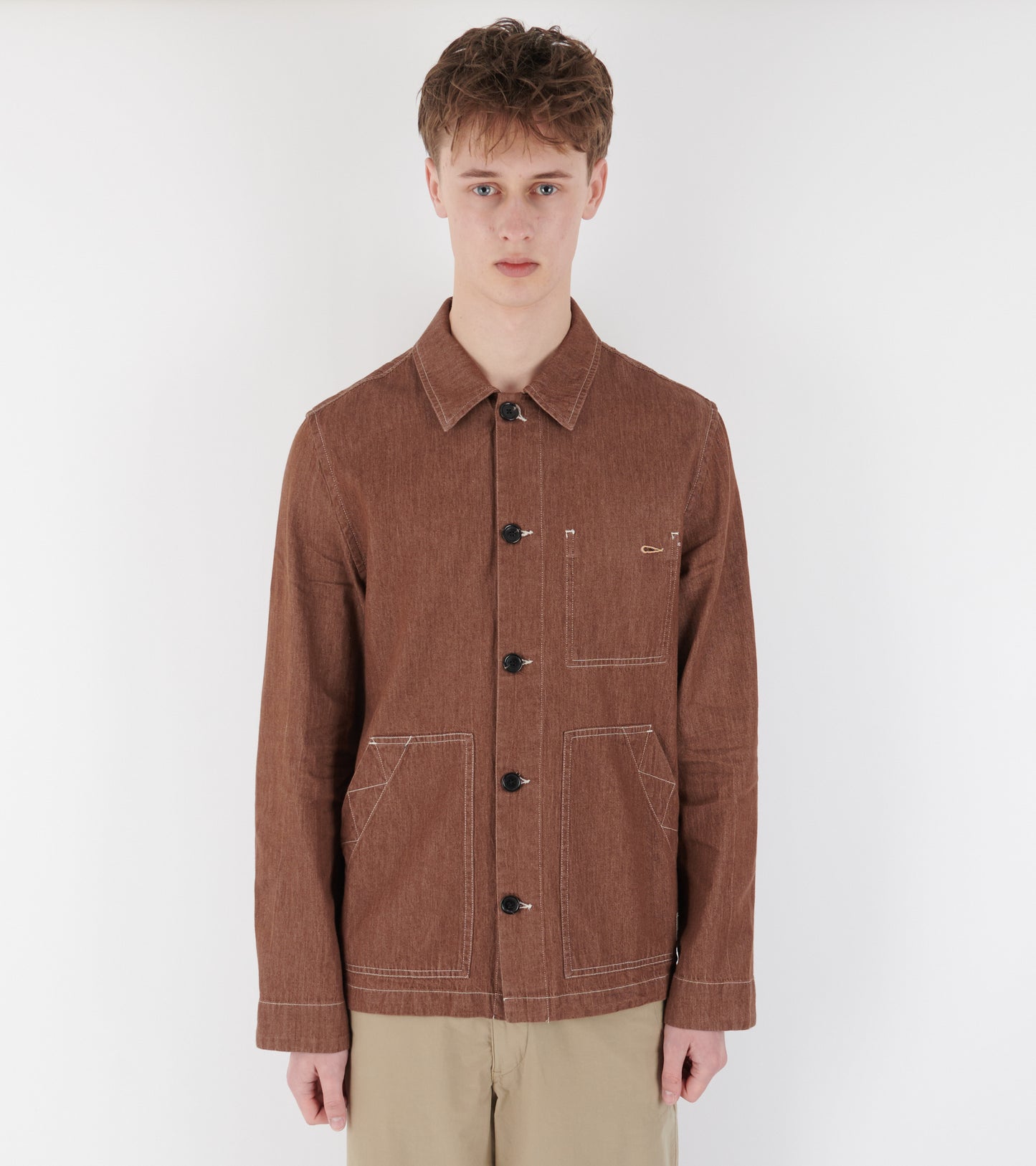 Denim Work Jacket Brown Rinse
