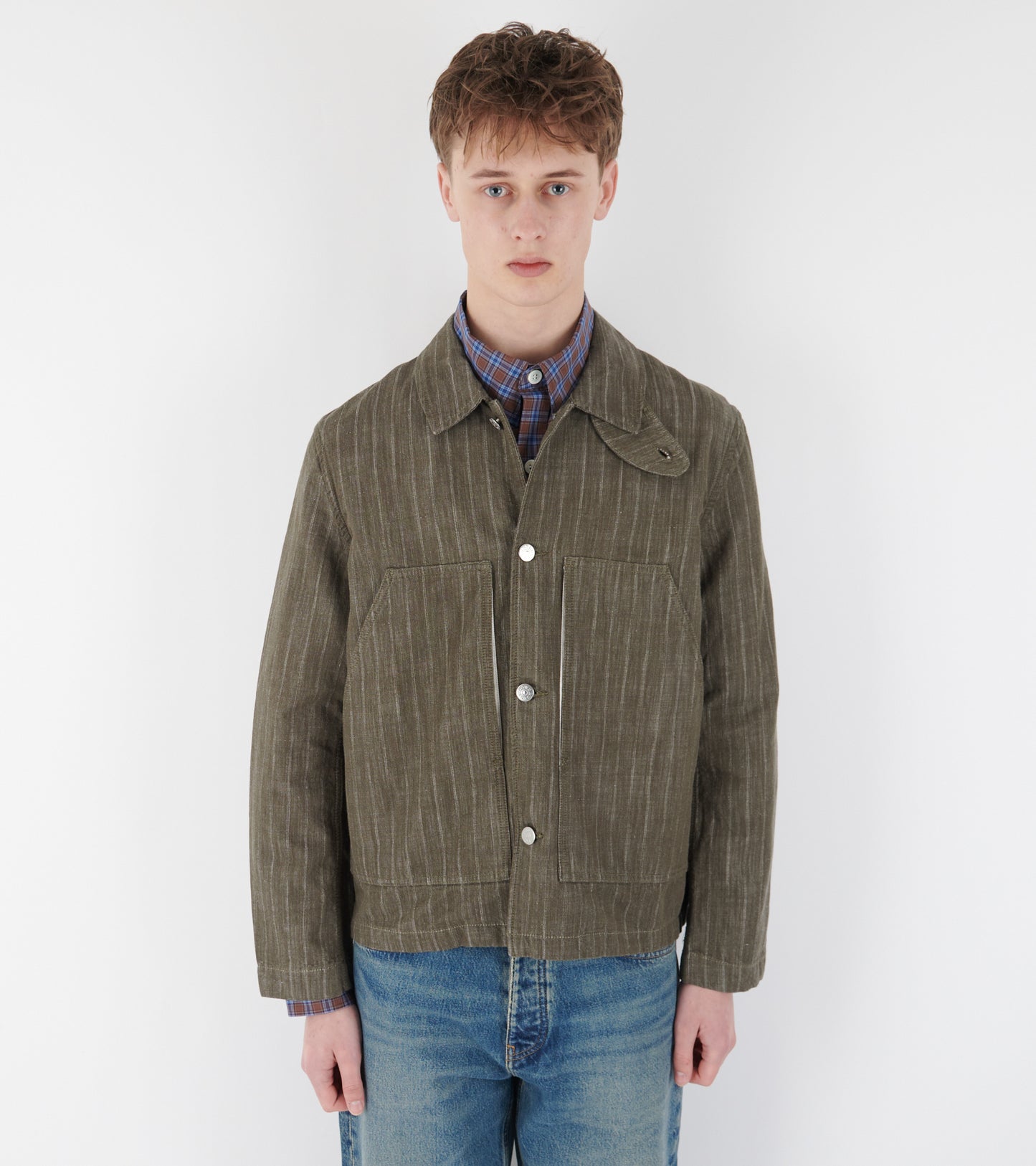 Labour Jacket Stripe Khaki