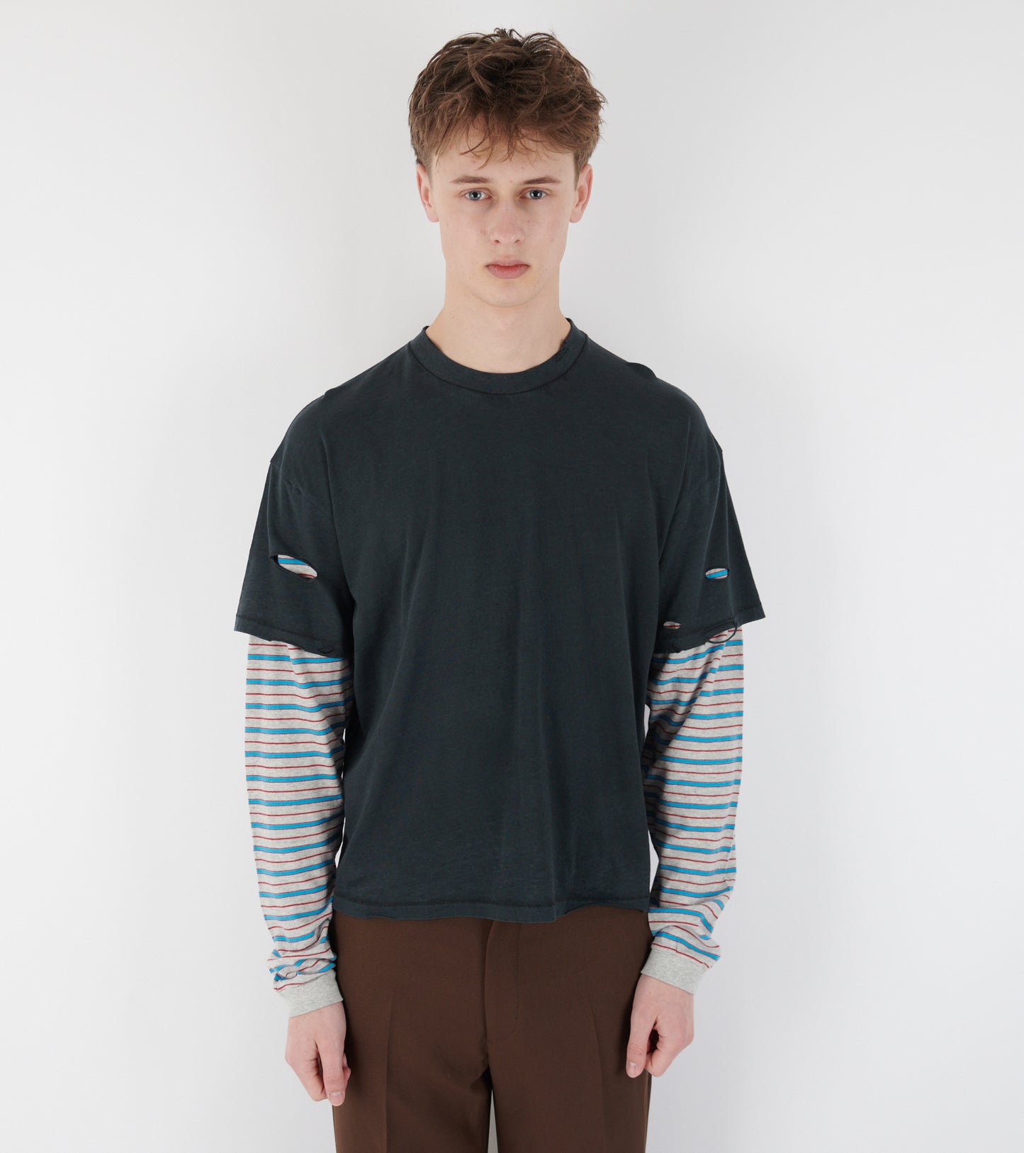Back Logo Layered Box Tee Black