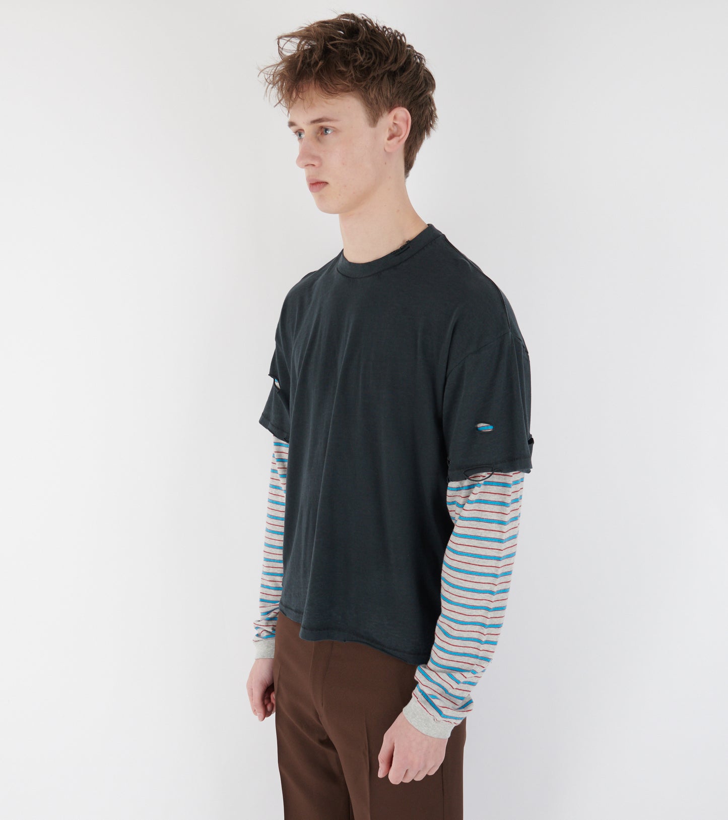 Back Logo Layered Box Tee Black