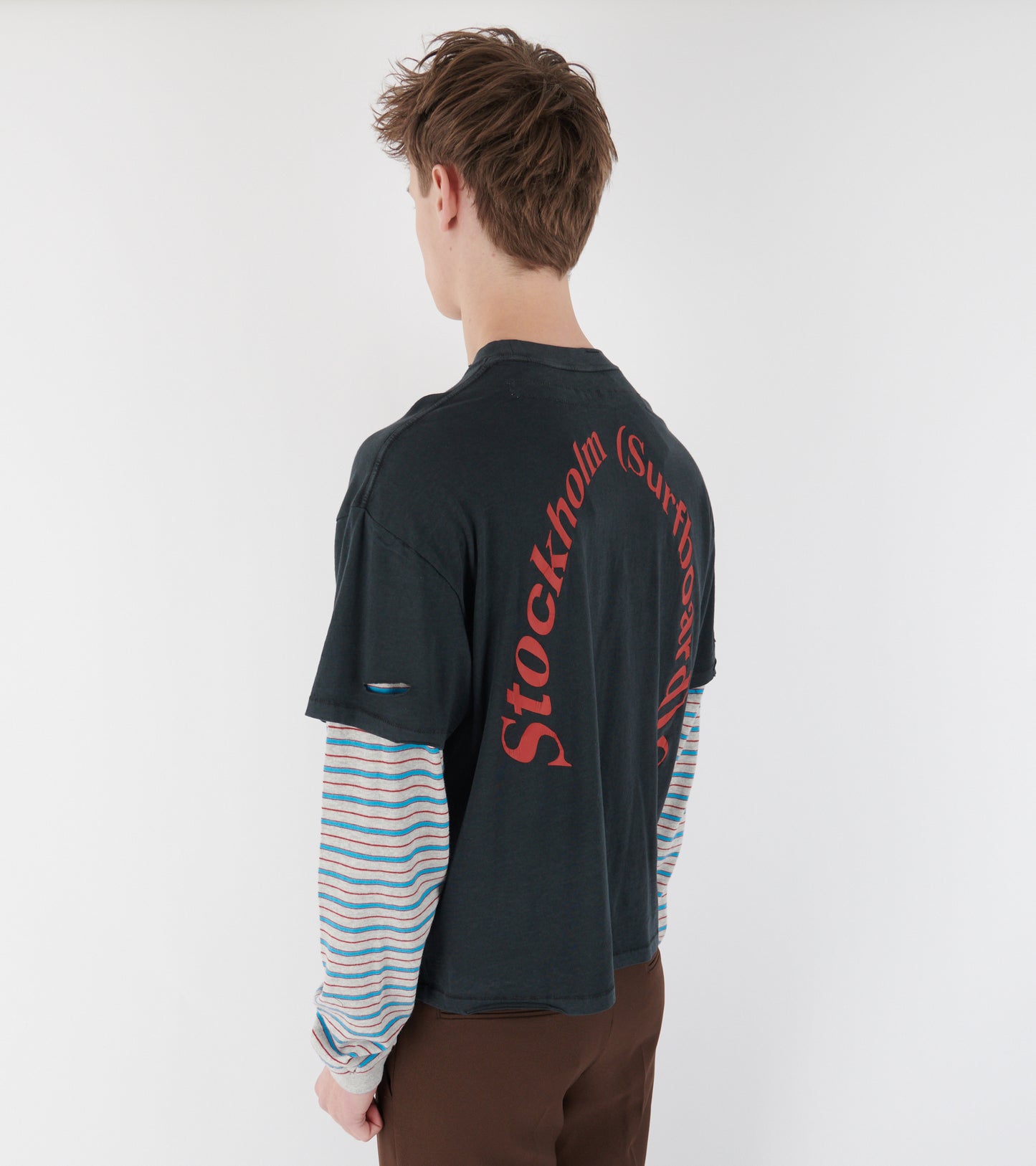 Back Logo Layered Box Tee Black