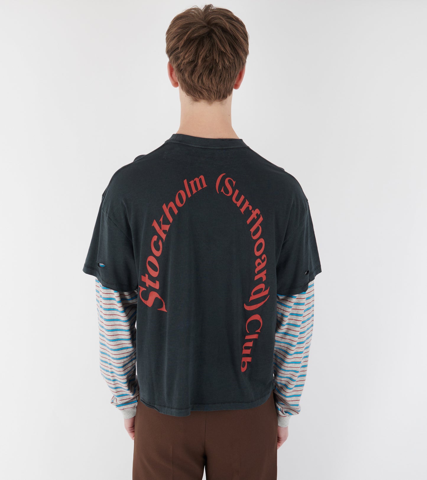 Back Logo Layered Box Tee Black