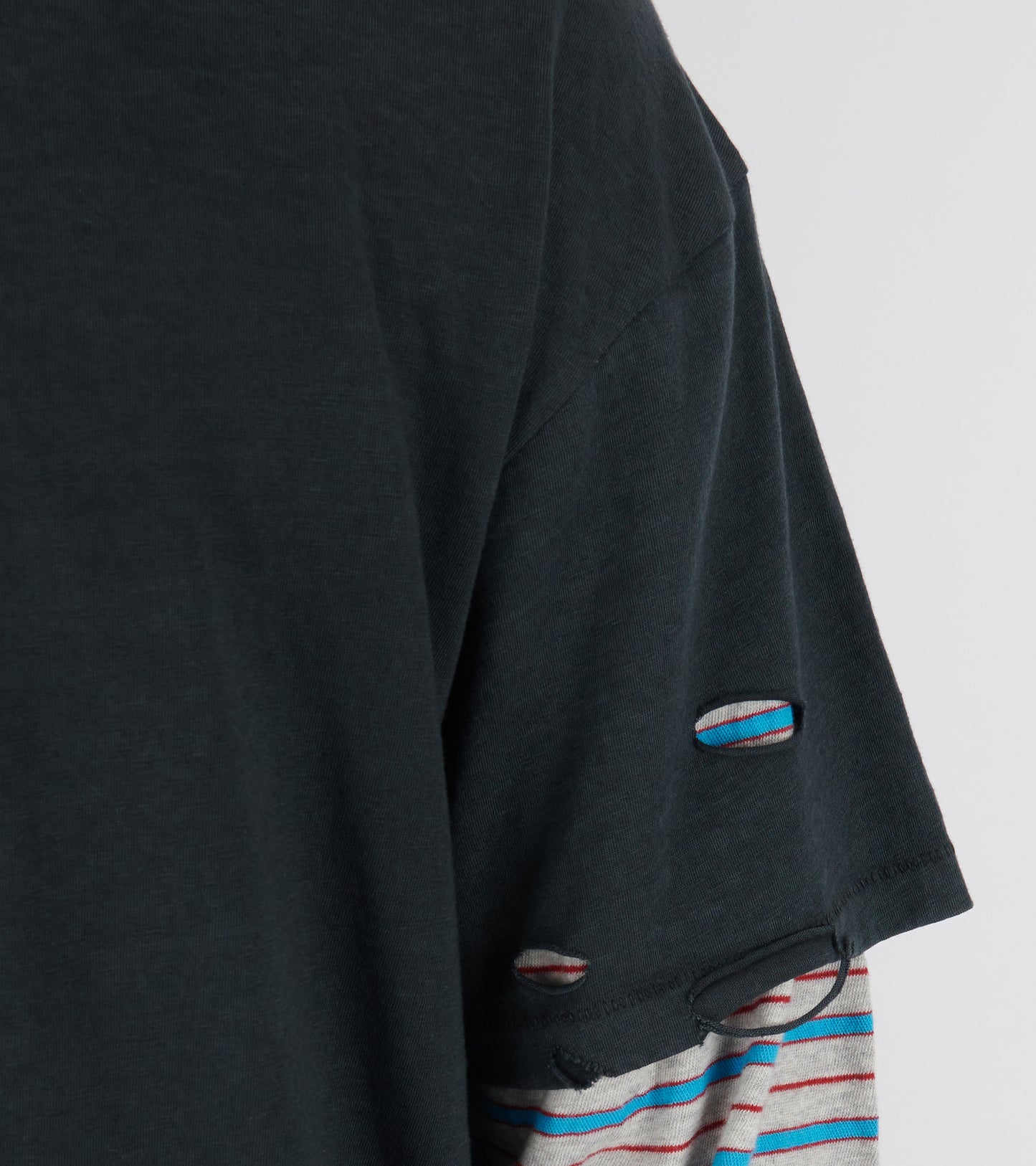 Back Logo Layered Box Tee Black