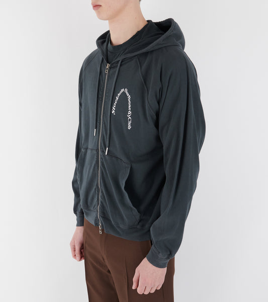 Logo Zip Hoodie Dusty Black