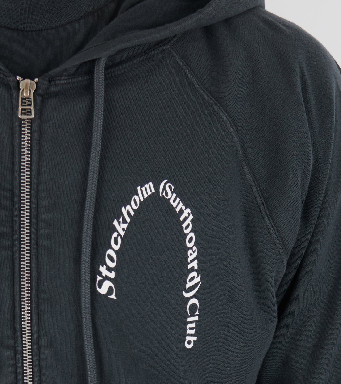Logo Zip Hoodie Dusty Black