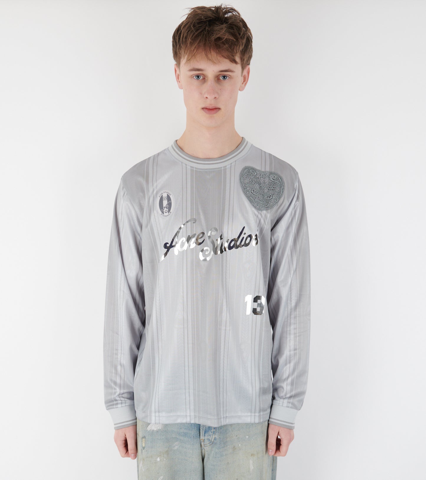 Logo Sports Jersey Top Grey