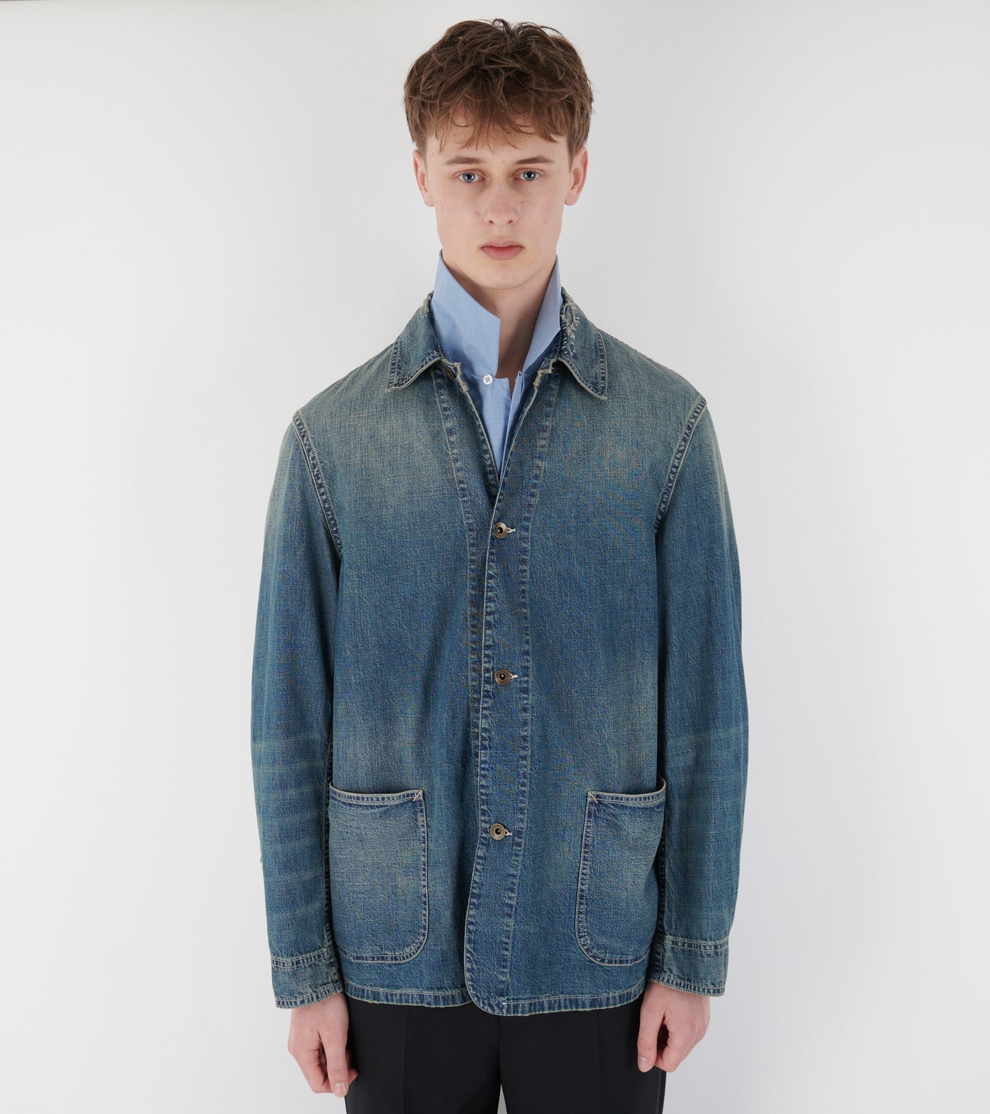 Denim Caban Jacket Blue