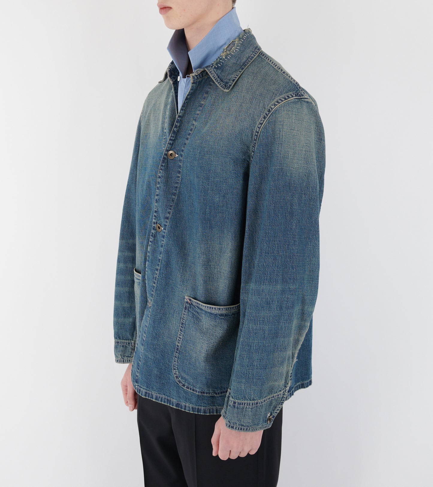Denim Caban Jacket Blue