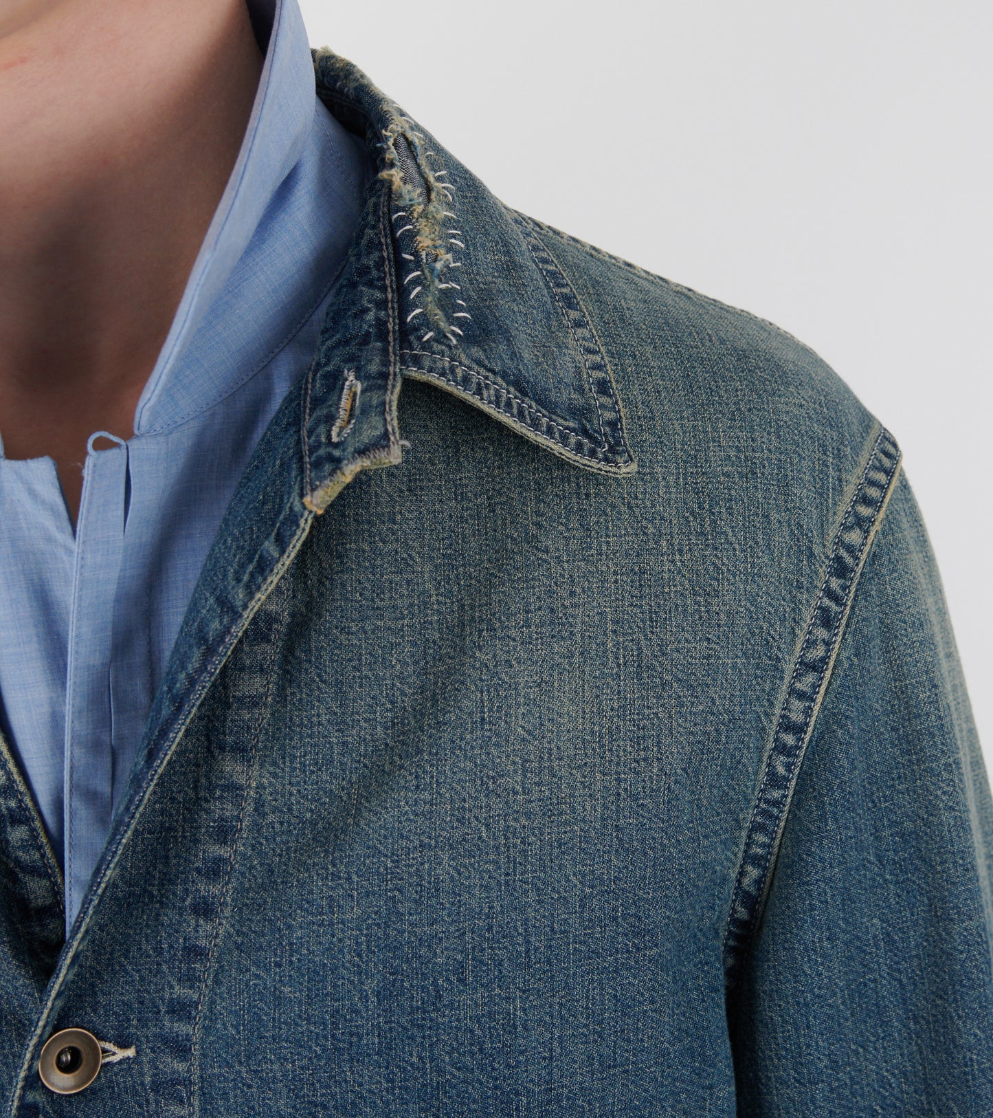 Denim Caban Jacket Blue