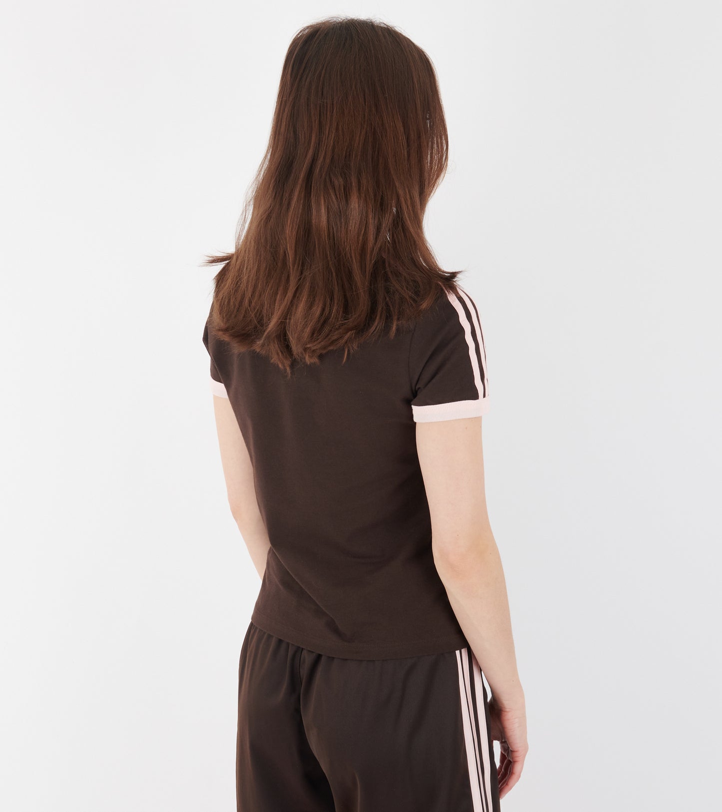3 Stripes Slim Tee Aurora Coffee/Sandy Pink