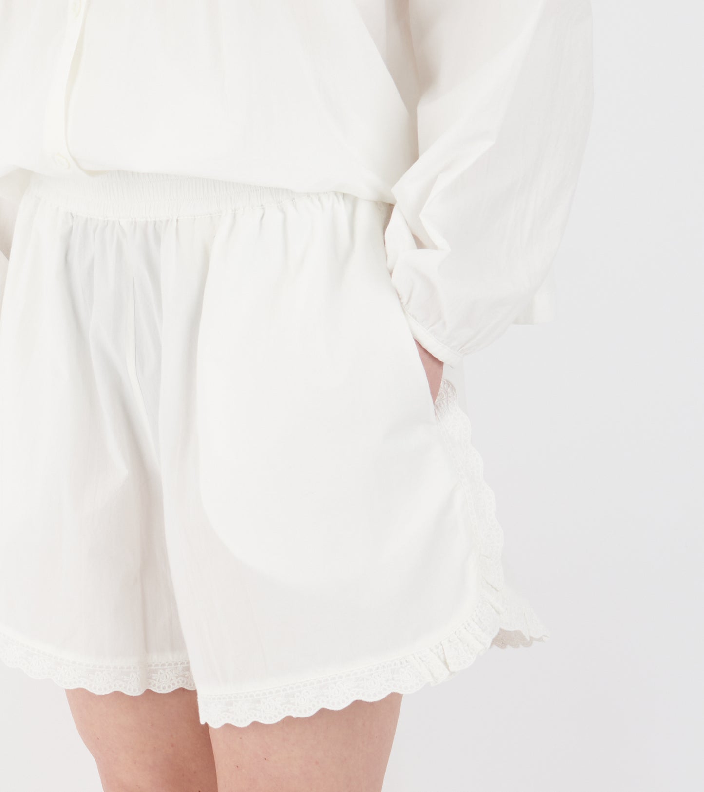 Japanese Cotton Poplin Martina Shorts White