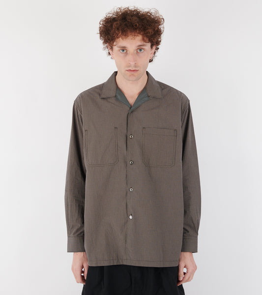 Checkered Cotton Blend Shirt Brown