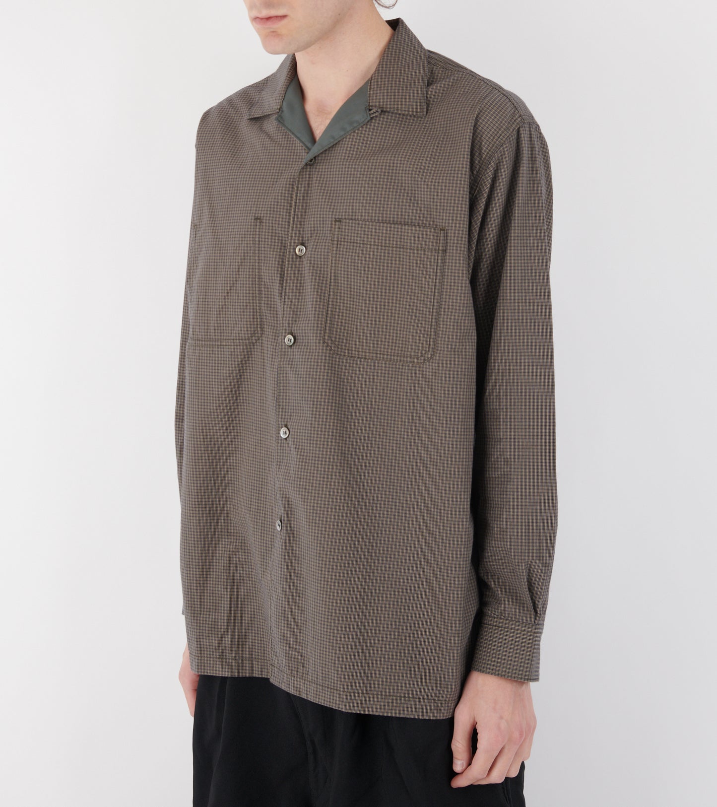 Checkered Cotton Blend Shirt Brown