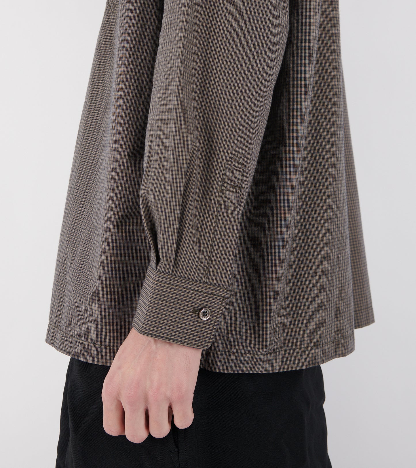 Checkered Cotton Blend Shirt Brown
